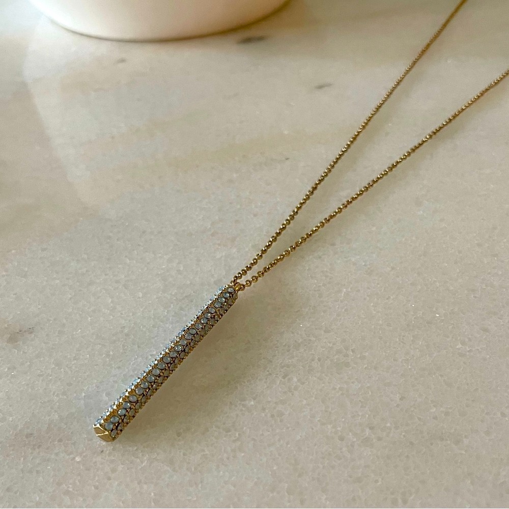 Blue Sparkle Cylinder Necklace - Picture 3 of 5